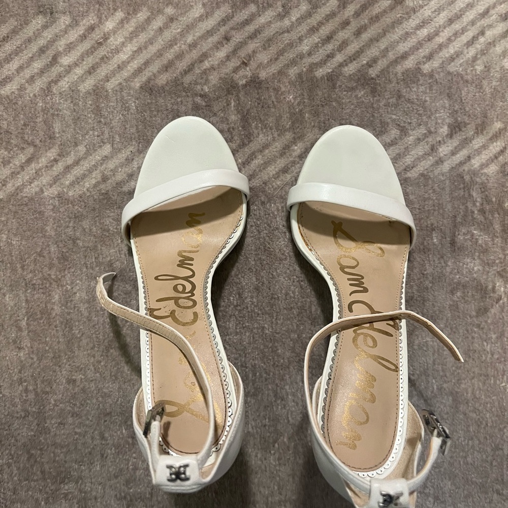 Sam Edelman White Ankle Strap Heels - Picture 4 of 4